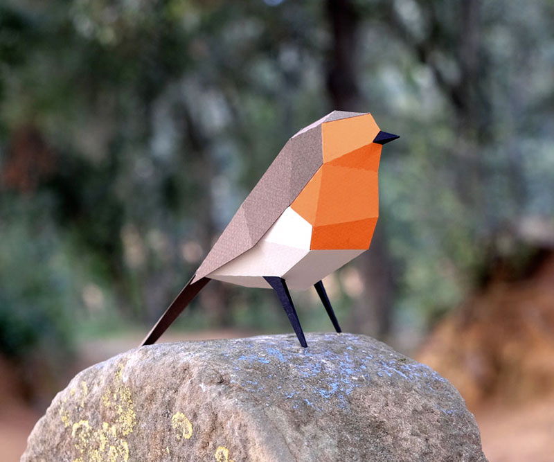 PLEGOPAPER - FIGURA RECORTABLE DE PETIRROJO (PIT-ROIG) 3