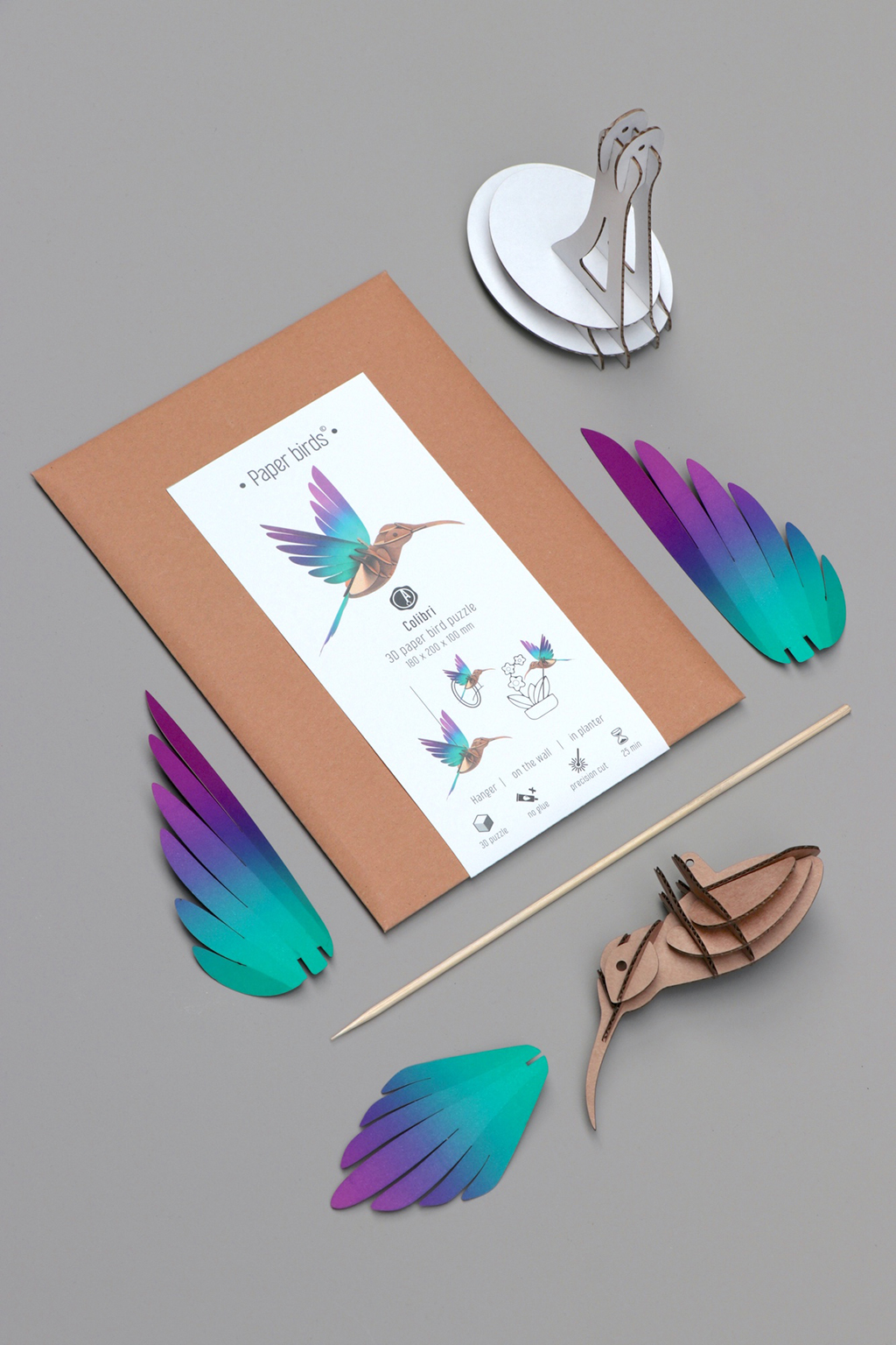 ROMPECABEZAS 3D BIRDS - COLIBRI GREEN/PURPLE 2