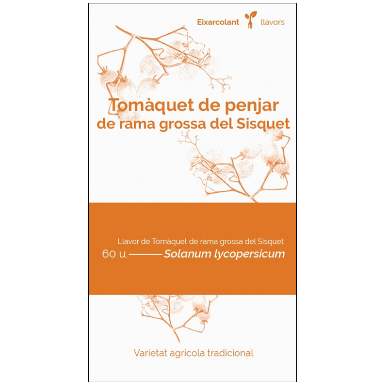 COL·LECTIU EIXARCOLANT. TOMÀQUET DE PENJAR DE RAMA GROSSA DEL SISQUET (SOLANUM LYCOPERSICUM). LLAVORS DE VARIETATS AGRÍCOLES TRADICIONALS 1