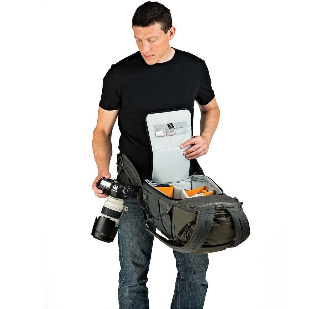 LOWEPRO MOCHILA FLIPSIDE TREK BP 450 AW COLOR VERDE Y GRIS 3