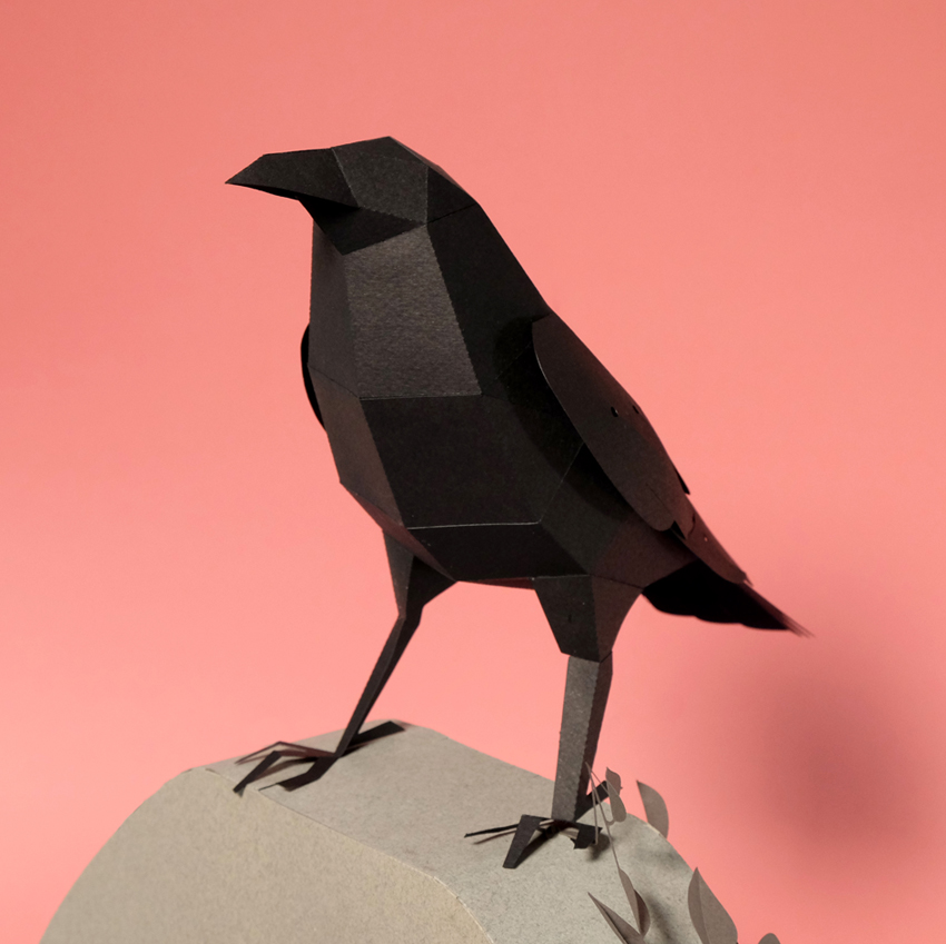 PLEGOPAPER- FIGURA RECORTABLE DE CUERVO (CORB) 2