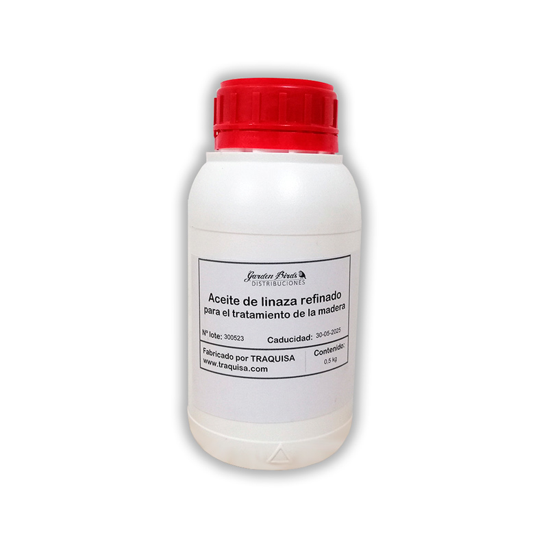 ACEITE DE LINAZA PARA EL TRATAMIENTO DE LA MADERA EN CAJAS NIDO Y COMEDEROS 500ML 1