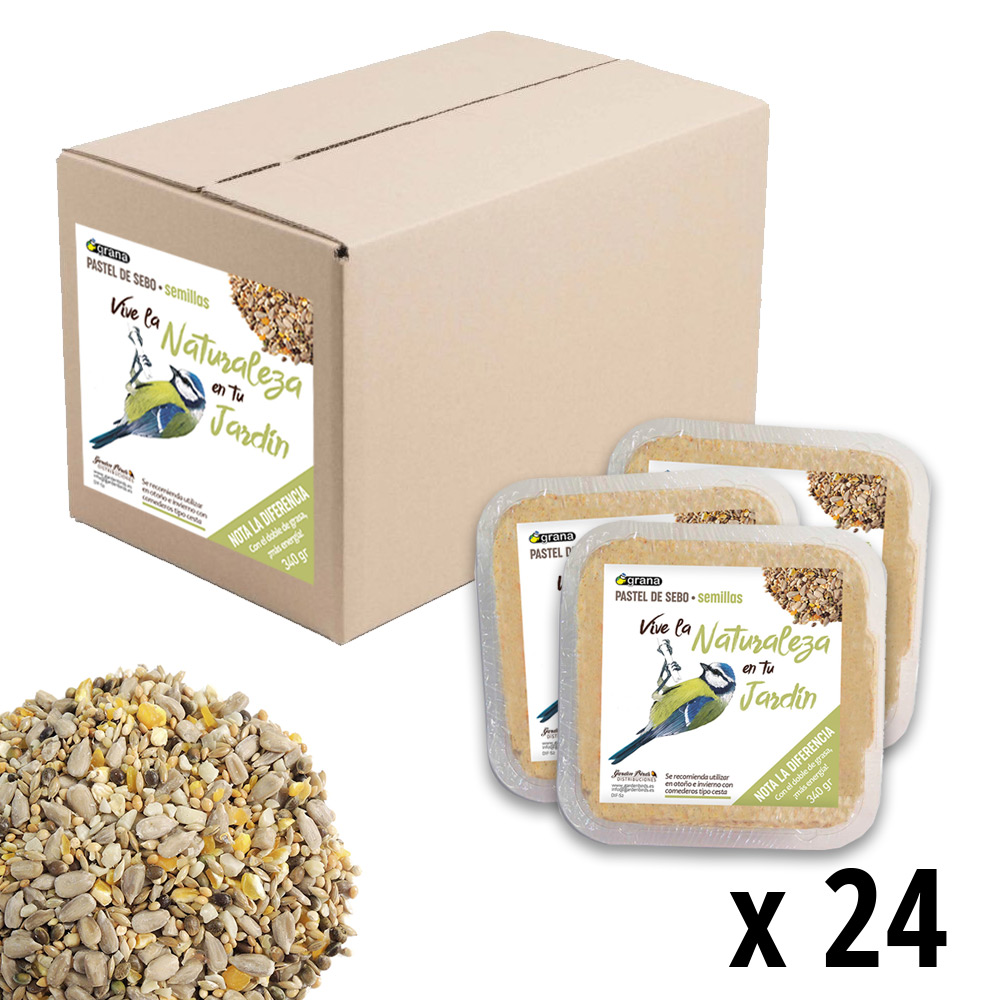 DIF-S24 CAJA CON 24 UNIDADES DEL PASTEL DE SEBO CON MEZCLA DE SEMILLAS 1