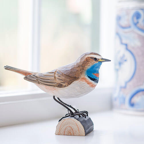 DECOBIRD FIGURA DE RUISEÑOR PECHIAZUL 2