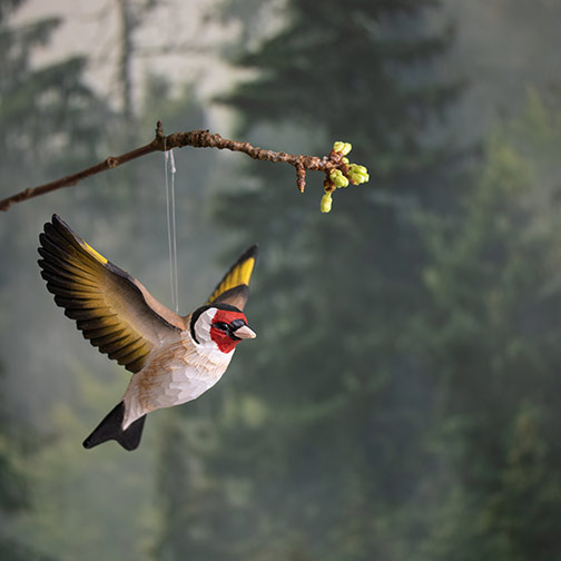 DECOBIRD FIGURA DE JILGUERO EN VUELO 2