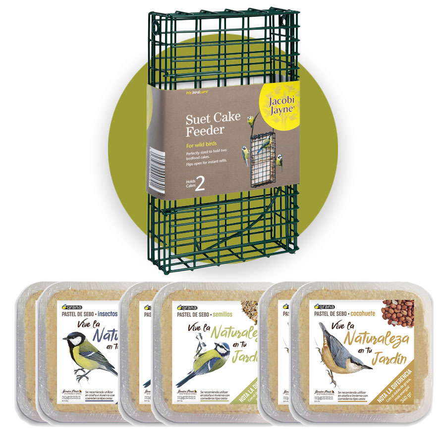 KIT DE 6 PASTELES DE SEBO CON COMEDERO DOBLE SFD-SO DE REGALO 1