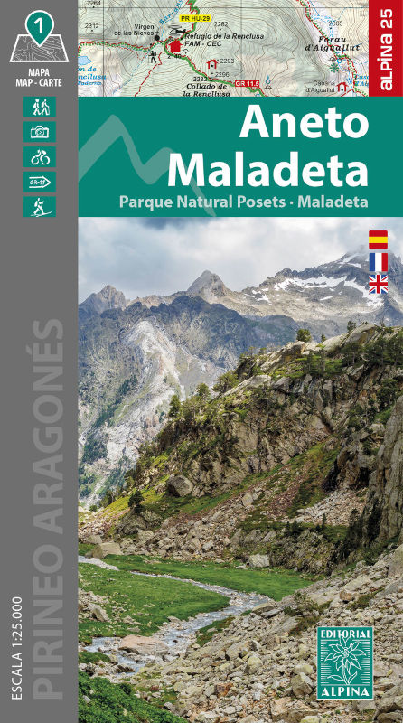 MAPA ALPINA 1:25.000. ANETO-MALADETA. PARQUE NATURAL POSETS-MALADETA (MAPA + CARPETA DESPLEGABLE) 1