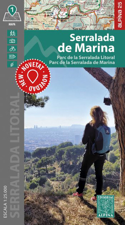 MAPA ALPINA 1:25.000. SERRALADA DE MARINA. PARC DE LA SERRALADA LITORAL. PARC DE LA SERRALADA DE MARINA 1
