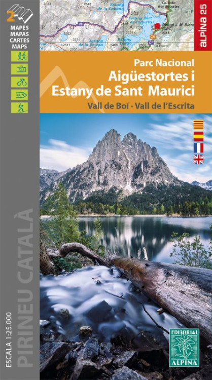 MAPA ALPINA 1.25:000 PARC NACIONAL AIGÜESTORTES I ESTANY DE SANT MAURICI. VALL DE BOÍ. VALL DE L'ESCRITA  (2 MAPES) 1