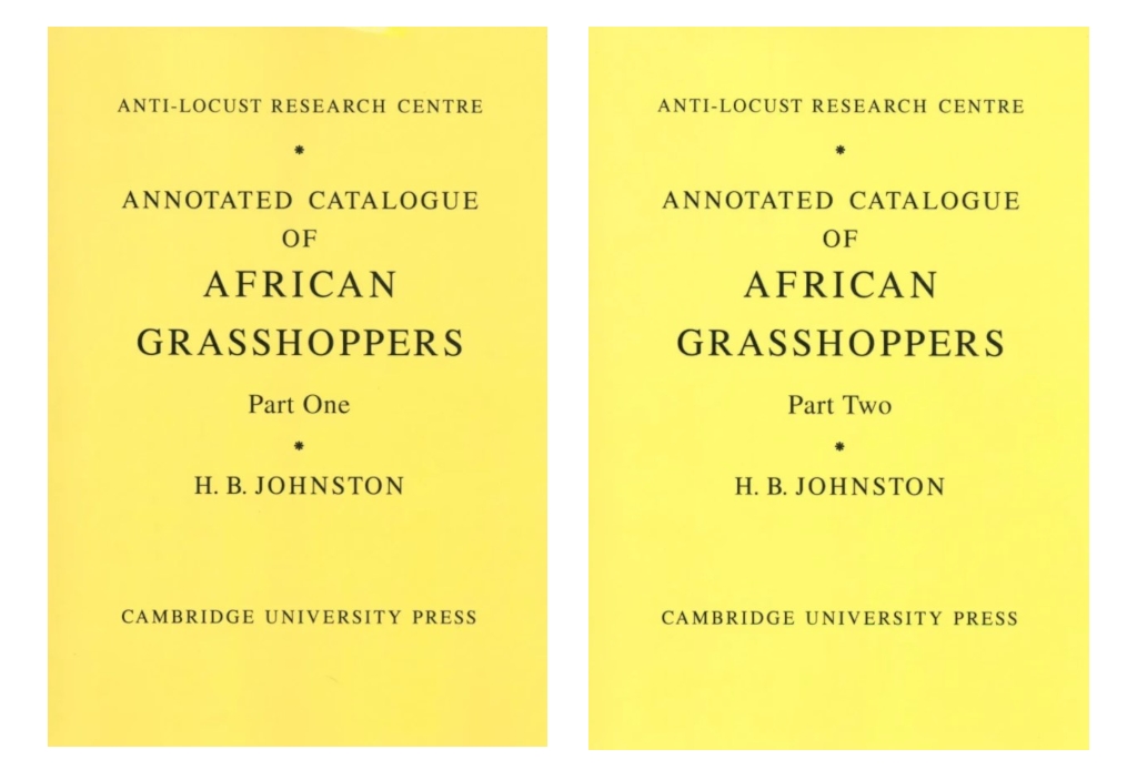 ANNOTATED CATALOGUE OF AFRICAN GRASSHOPPERS. 2 VOLUME SET 1