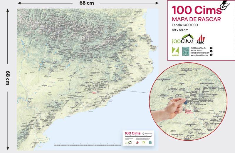 100 CIMS. MAPA DE RASCAR. MAPA ALPINA 1:400.000 1