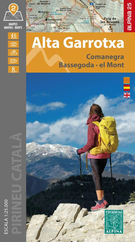 2 MAPES ALPINA 1:25.000 + CARPETA DESPLEGABLE. ALTA GARROTXA. BASSEGODA. COMANEGRA. EL MONT 1