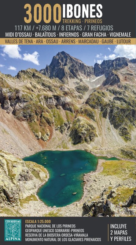 2 MAPAS ALPINA 1:25.000 3000 IBONES. TREKKING PIRINEOS 1
