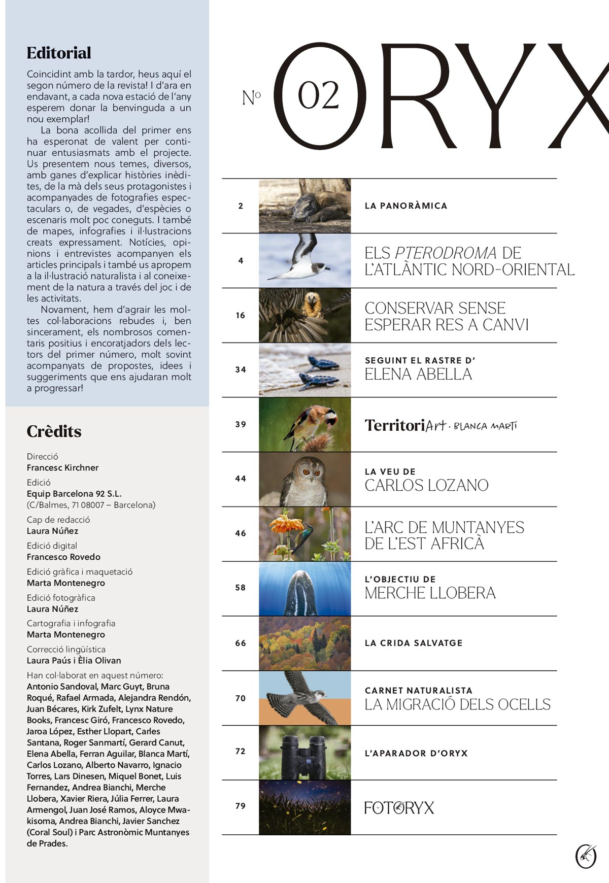 ORYX, LA REVISTA DE L'AMANT DE LA NATURA. NÚMERO 02. VERSIÓ IMPRESA EN CATALÀ. 2