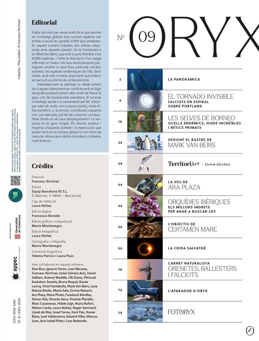 ORYX, LA REVISTA DE L'AMANT DE LA NATURA. NÚMERO 09. VERSIÓ IMPRESA EN CATALÀ. 2