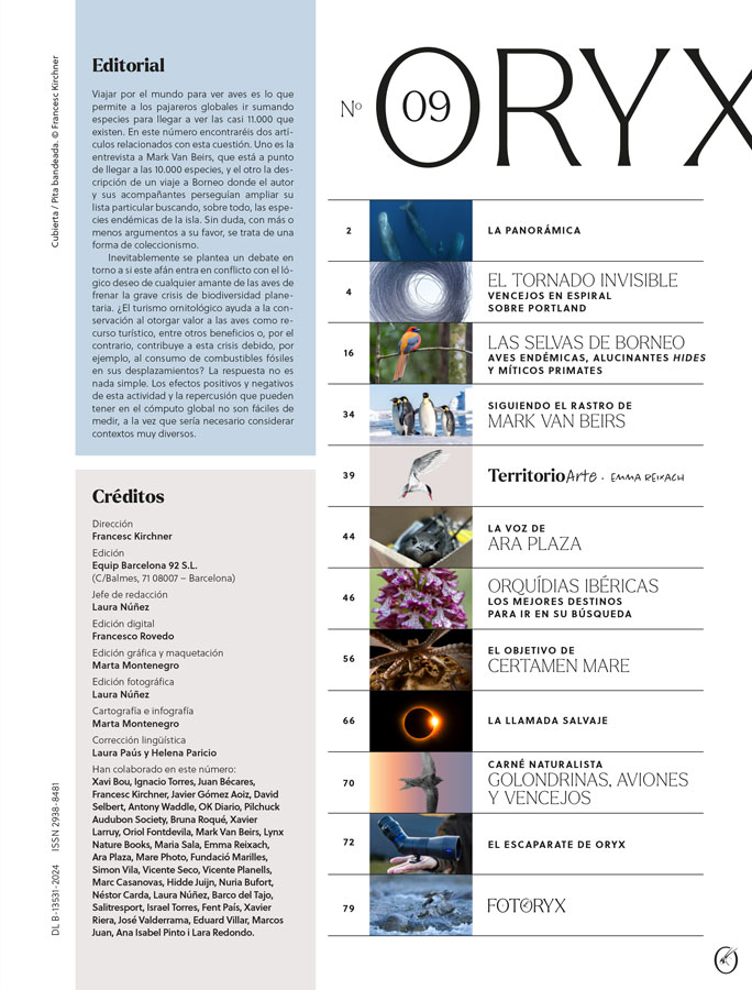 ORYX, LA REVISTA DEL AMANTE DE LA NATURALEZA. NÚMERO 09. VERSIÓN IMPRESA EN CASTELLANO. 2