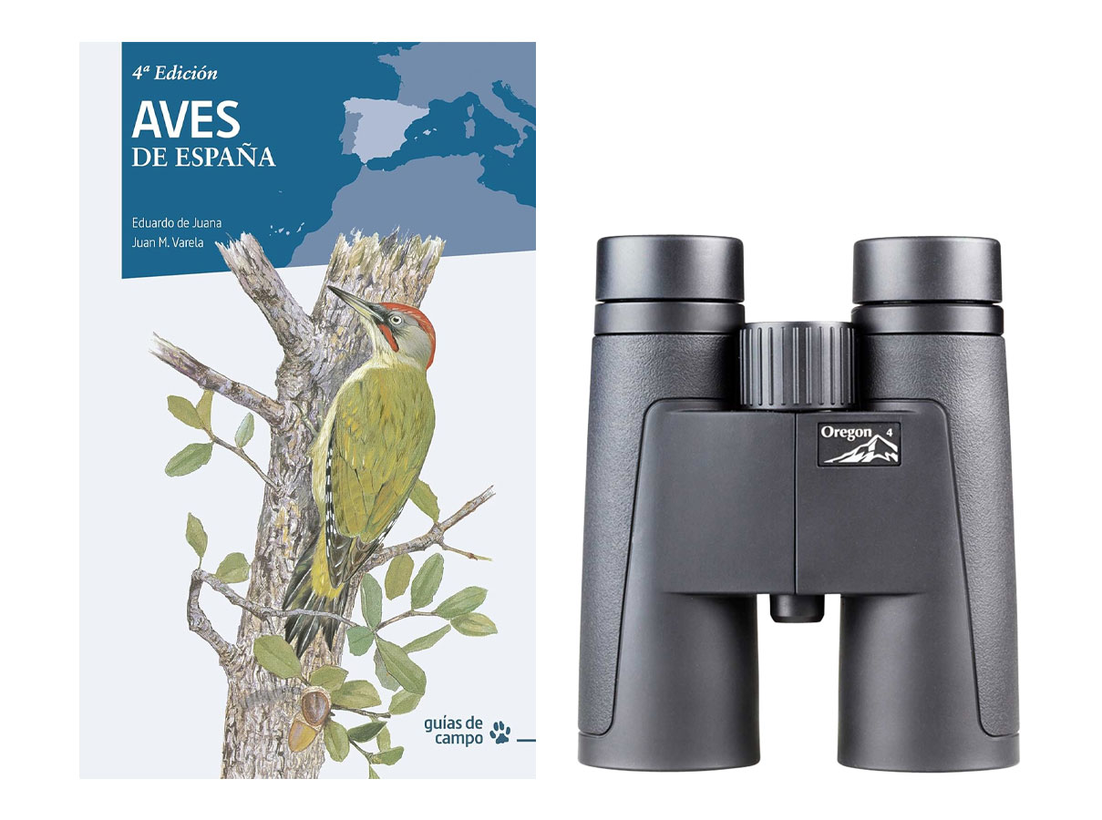 KIT BÁSICO DE OBSERVACIÓN DE AVES: PRISMÁTICO OPTICRON OREGON 10X42 + AVES DE ESPAÑA 1