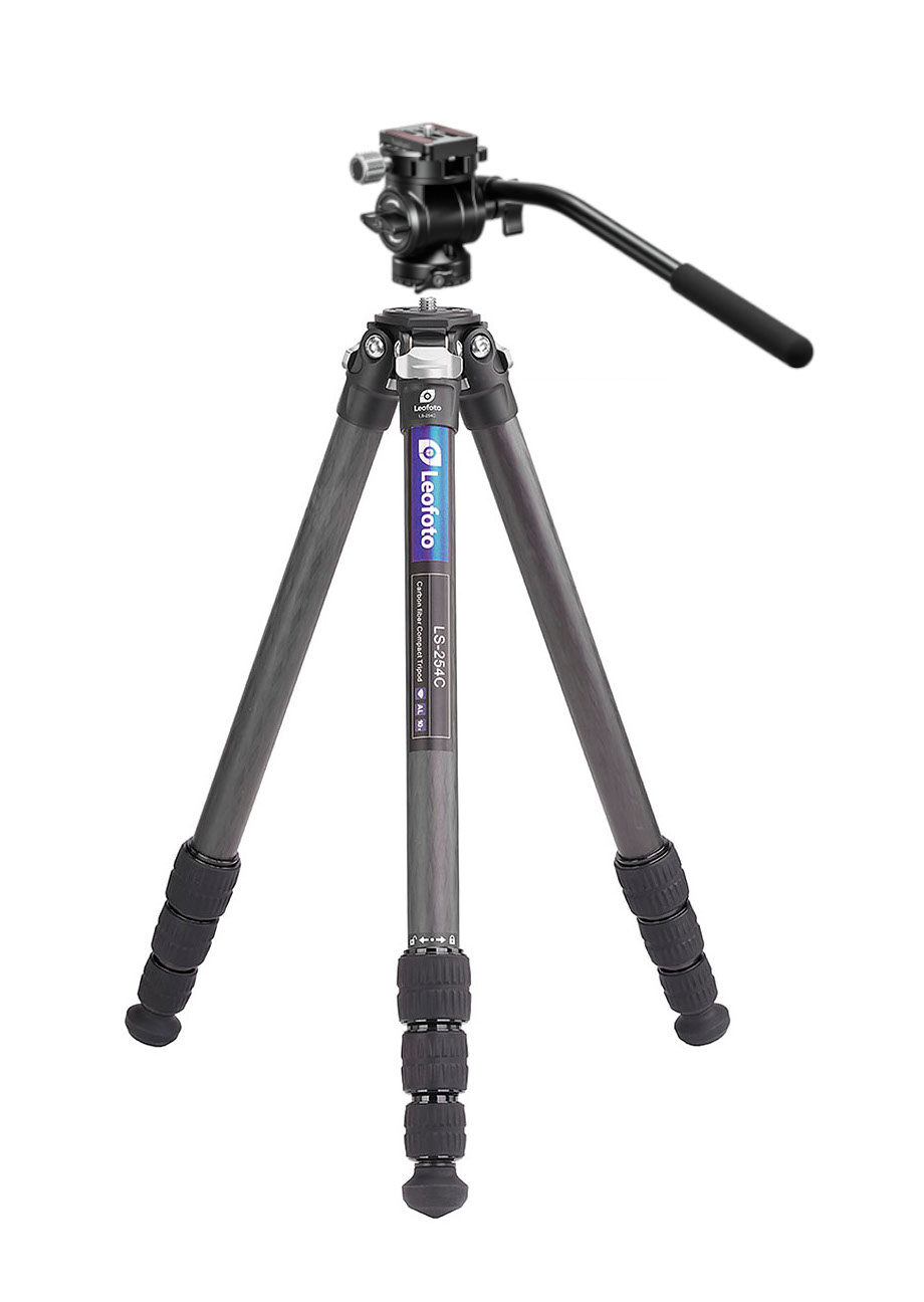 LEOFOTO KIT ORYX COMPUESTO POR TRÍPODE DE FIBRA DE CARBONO RANGER LS-254C Y RÓTULA FLUIDA LIGERA BV-1 1
