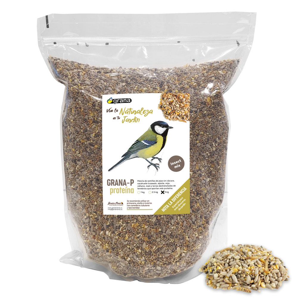 GRANA-P-G BOLSA DE MEZCLA DE SEMILLAS DE ALTA PROTEÍNA. ALIMENTO PARA AVES SILVESTRES 4 KG 1