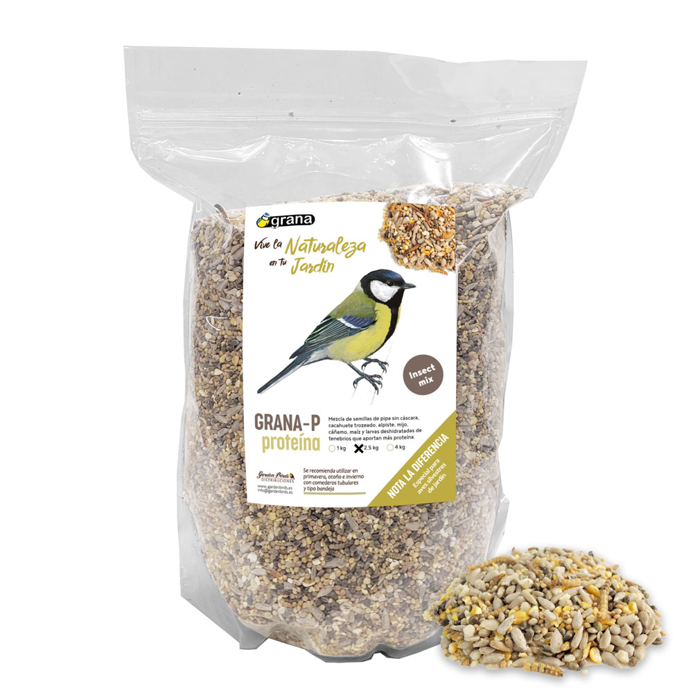 GRANA-P-M BOLSA DE MEZCLA DE SEMILLAS DE ALTA PROTEÍNA. ALIMENTO PARA AVES SILVESTRES 2,5 KG 1