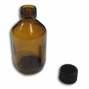 FRASCO DE VIDRIO TOPACIO PARA PRODUCTOS QUÍMICOS 200 ML