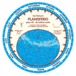 PLANISFERIO ROB WALRECHT PARA 40º DE LATITUD NORTE