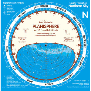 DOUBLE PLANISPHERE ROB WALRECHT FOR 10º NORTH AND 10º SOUTH