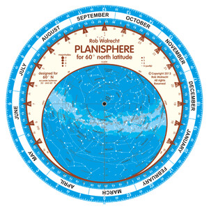 PLANISPHERE ROB WALRECHT FOR 60º NORTH LATITUDE