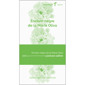 COL·LECTIU EIXARCOLANT. ENCIAM NEGRE DE LA MARIA OLIVA (LACTUCA SATIVA). LLAVORS DE VARIETATS AGRÍCOLES TRADICIONALS