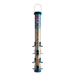 FLF-S4B 'FLO FESTIVAL' COMEDERO TUBULAR PARA AVES SILVESTRES EXTRAGRANDE PARA MEZCLA DE SEMILLAS METÁLICO DE GRAN CAPACIDAD BLUE