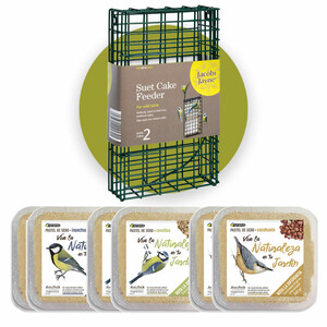 KIT DE 6 PASTELES DE SEBO CON COMEDERO DOBLE SFD-SO DE REGALO