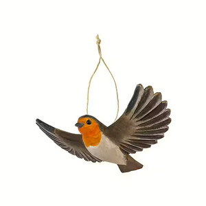 DECOBIRD FIGURA DE PETIRROJO EN VUELO