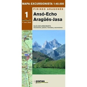 MAPA EXCURSIONISTA DE LOS VALLES DE ANSÓ-ECHO-ARAGÜÉS-JASA E: 1/40.000