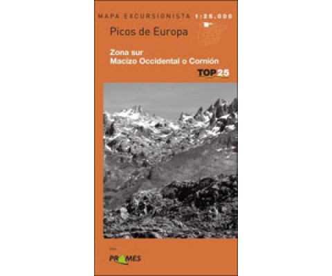 MAPA EXCURSIONISTA TOP 25. PICOS DE EUROPA. ZONA SUR MACIZO OCCIDENTAL O CORNIÓN