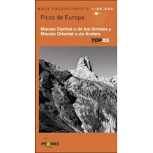MAPA EXCURSIONISTA TOP 25. PICOS DE EUROPA MACIZO CENTRAL O DE LOS URRIELES Y MACIZO ORIENTAL O DE ÁNDARA