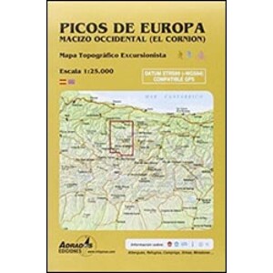 MAPA TOPOGRÁFICO EXCURSIONISTA. PICOS DE EUROPA MACIZO OCCIDENTAL (EL CORNIÓN)